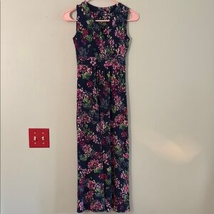 Lands' End women’s tall v neck sleeveless maxi dress XXS